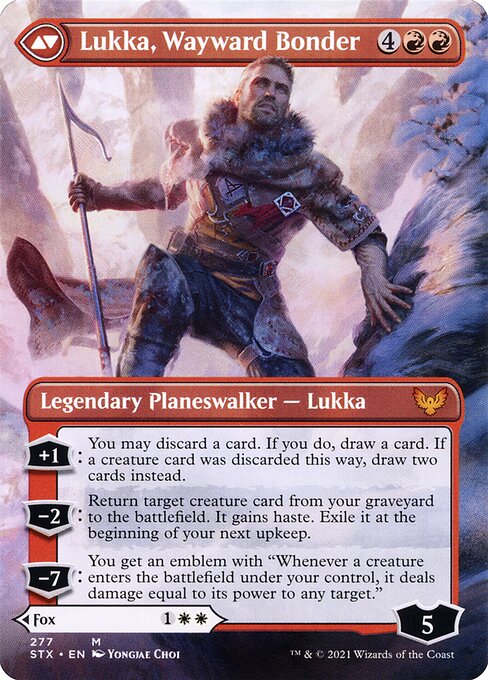 Mila, Crafty Companion // Lukka, Wayward Bonder — art by Yongjae Choi