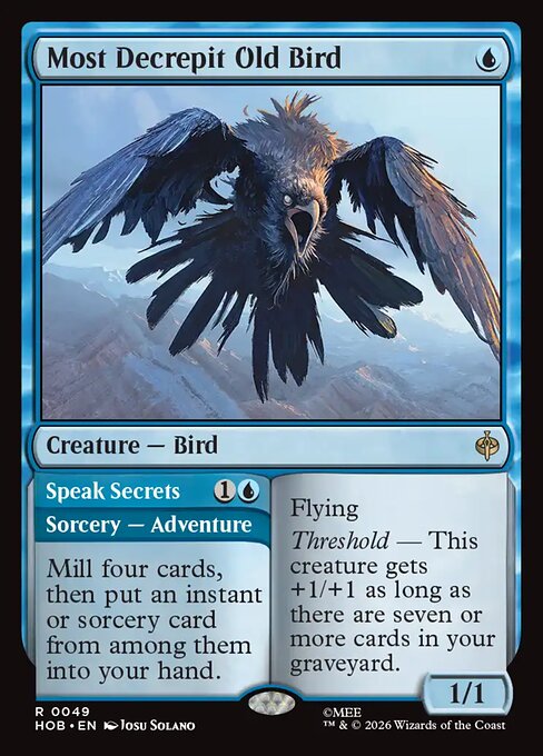 Most Decrepit Old Bird // Speak Secrets — art by Josu Solano