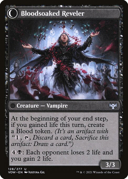 Restless Bloodseeker // Bloodsoaked Reveler — art by Justyna Dura