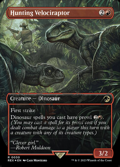 Hunting Velociraptor — art by Caio Monteiro