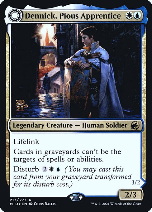 Dennick, Pious Apprentice // Dennick, Pious Apparition — art by Chris Rallis