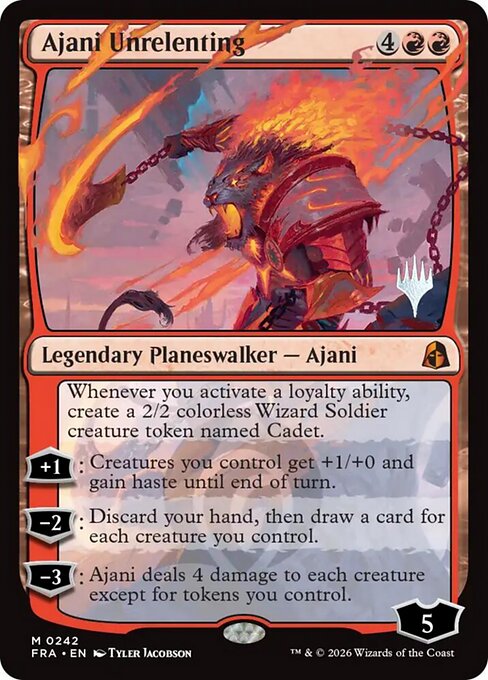 Ajani Unrelenting — art by Tyler Jacobson