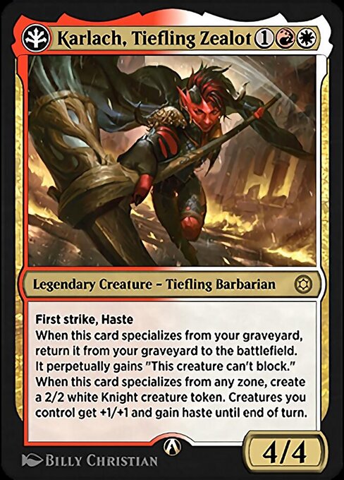 Karlach, Tiefling Zealot — art by Billy Christian