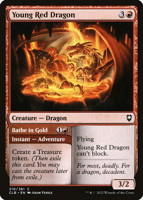 Young Red Dragon // Bathe in Gold — art by Adam Vehige
