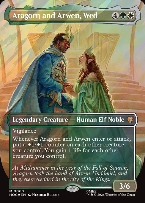 Aragorn and Arwen, Wed — art by Heather Hudson