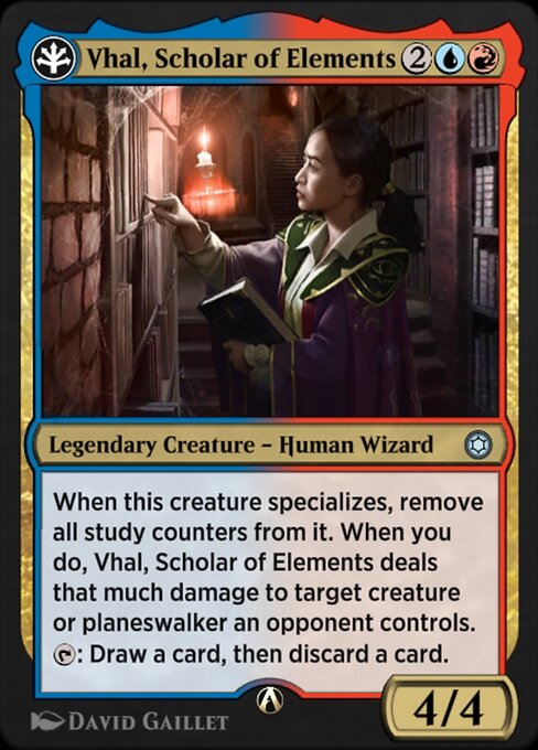Vhal, Scholar of Elements — art by David Gaillet