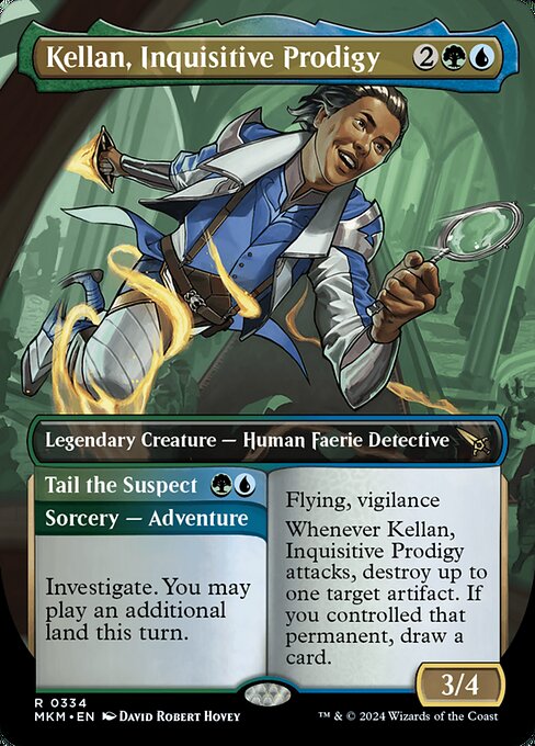 Kellan, Inquisitive Prodigy // Tail the Suspect — art by David Robert Hovey