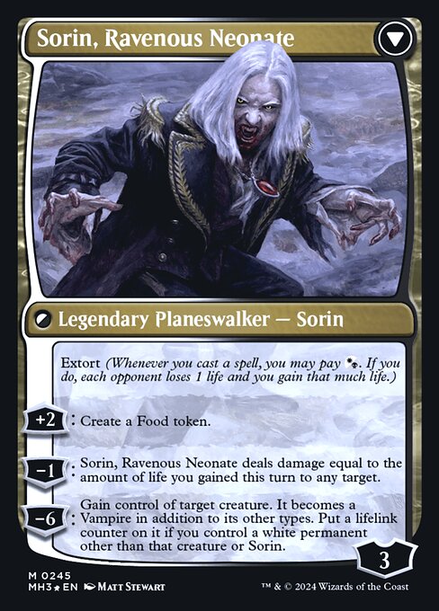 Sorin of House Markov // Sorin, Ravenous Neonate — art by Matt Stewart