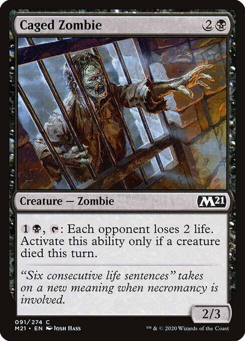 Caged Zombie — art by Josh Hass