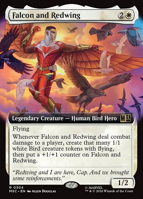 Falcon and Redwing — art by Allen Douglas