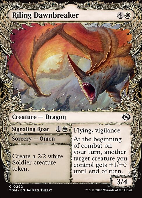Riling Dawnbreaker // Signaling Roar — art by Jarel Threat