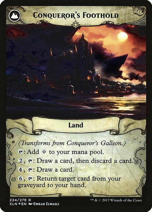 Conqueror's Galleon // Conqueror's Foothold — art by Emrah Elmasli