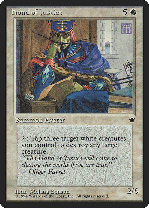 Hand of Justice — art by Melissa A. Benson