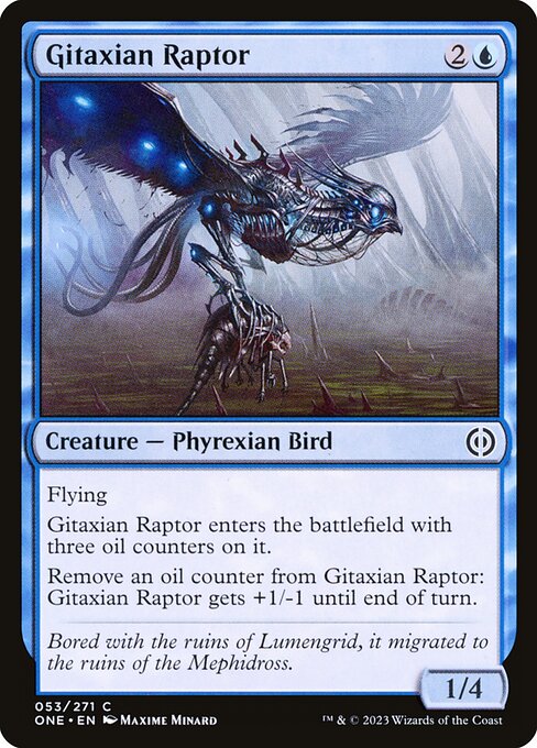 Gitaxian Raptor — art by Maxime Minard