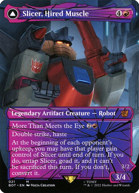 Slicer, Hired Muscle // Slicer, High-Speed Antagonist — art by Volta Creation