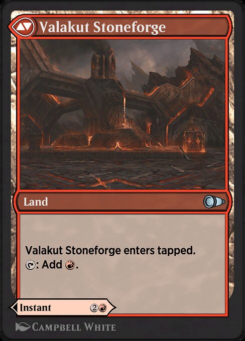 Valakut Awakening // Valakut Stoneforge — art by Campbell White